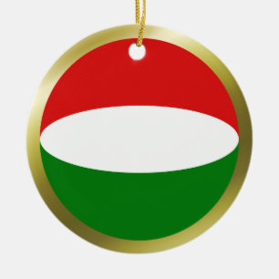 Ungerns flaggprydnad julgransprydnad keramik