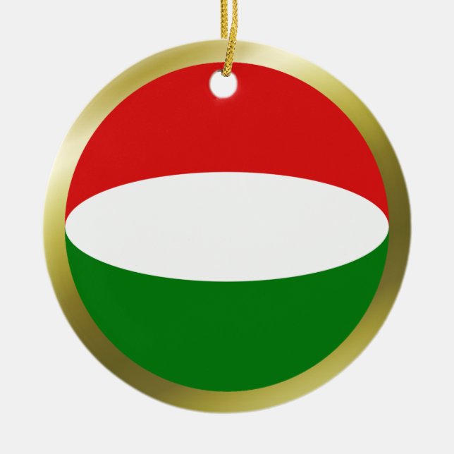 Ungerns flaggprydnad julgransprydnad keramik (Framsidan)