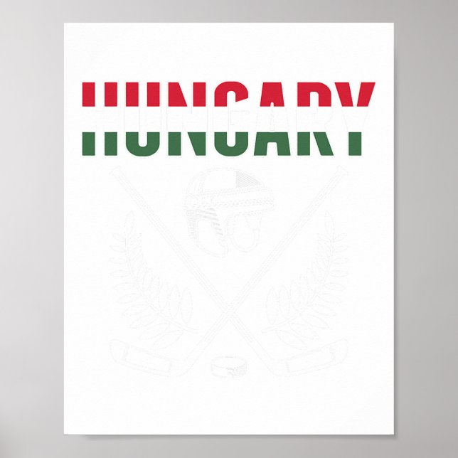 Ungerns ishockeyfans Jersey Stöd Ungerska H Poster (Framsidan)