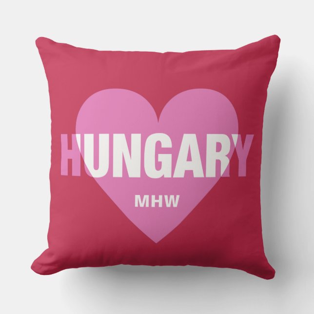 Ungerns Kärlek anpassningsbar monogram dekorativ k Kudde (Framsida)