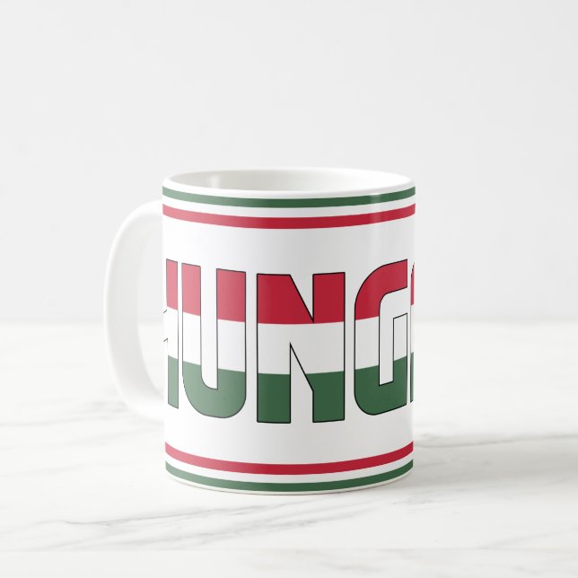 Ungerns nationella Flagga Patriotic Kaffemugg (Framsida vänster)