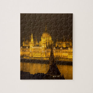 Ungerns parlament Budapest på natten Pussel