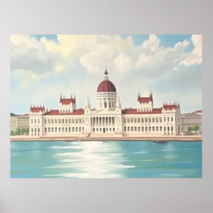 Ungerns parlament Budapest Poster