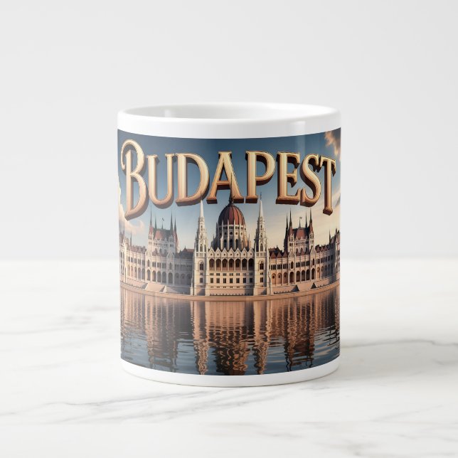 Ungerns parlamentsbyggnad i Budapest Jumbo Mugg (Framsidan)