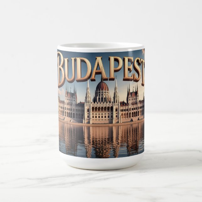Ungerns parlamentsbyggnad i Budapest Kaffemugg (Center)
