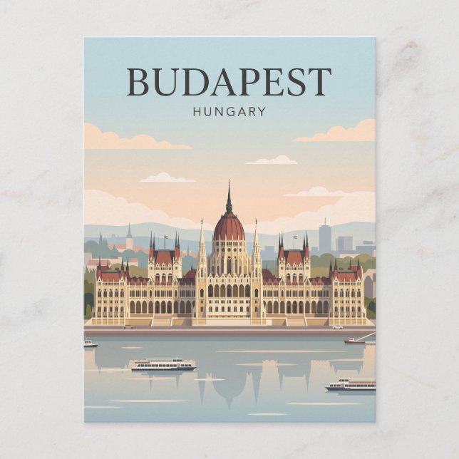 Ungerns parlamentsbyggnad i Budapest Vykort (Framsida)