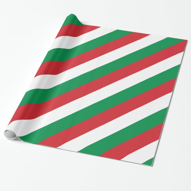 Ungerns Red White Grönt Rand Presentpapper (Utrullad)