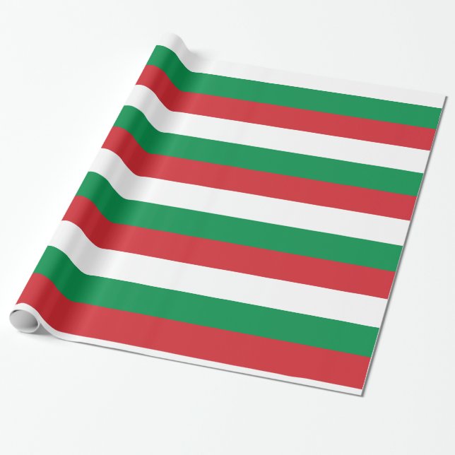 Ungerns Red White Grönt Rand Presentpapper (Utrullad)