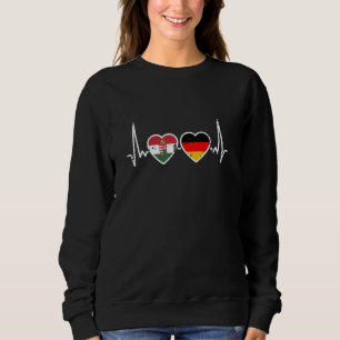 Ungerns Tysklanda Vintage Heartslag Flagga Ungersk T Shirt