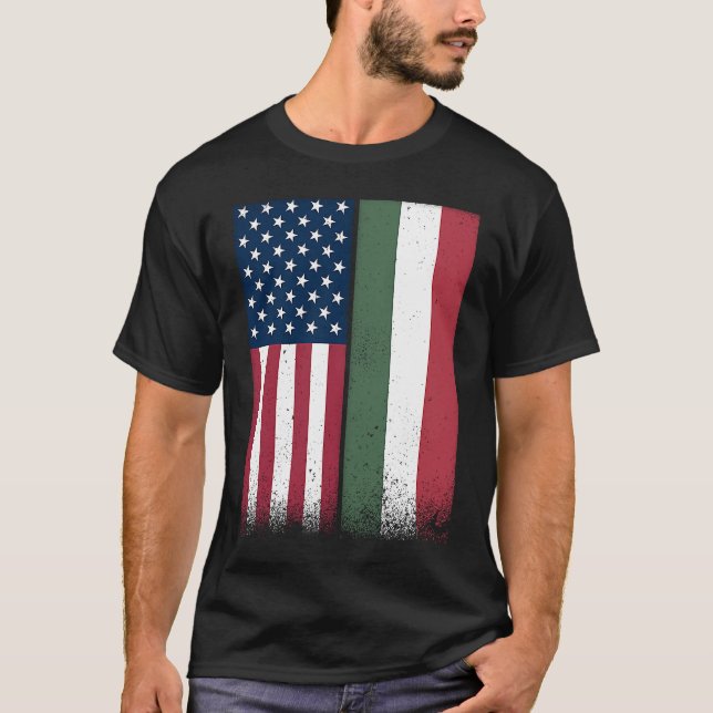 Ungerns Ungerska amerikanska Flaggor Proud USA Ung T Shirt (Framsida)