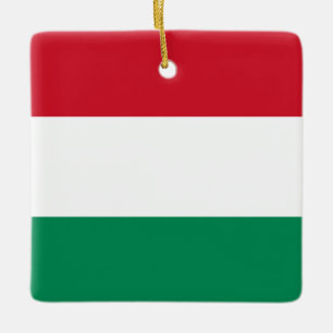 Ungerns (ungerska) Flagga Julgransprydnad Keramik