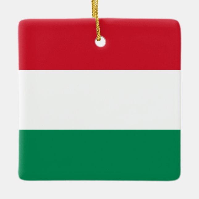 Ungerns (ungerska) Flagga Julgransprydnad Keramik (Framsida)