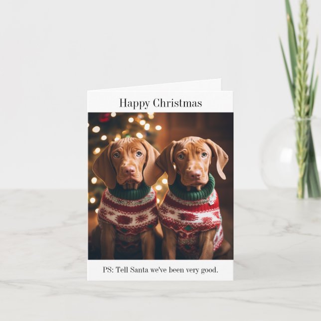 Ungerns Vizla Puppies-julkort Kort (Framsida)