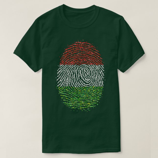 Ungernungerska Fingerprint Flagga T Shirt (Design framsida)