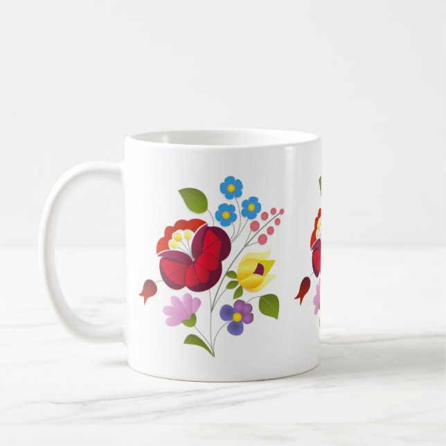 Ungersk blommabroderi för OPUS Kaffemugg (Vänster)