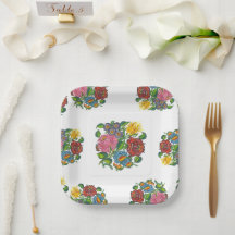 Ungersk Blommigt - kalocsai motifs Pappra Tallrika