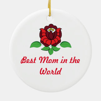 Ungersk blommigt personlig julgransprydnad keramik