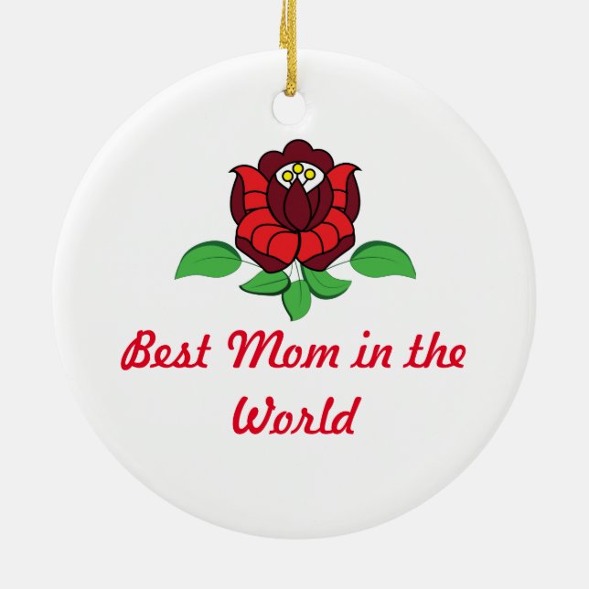 Ungersk blommigt personlig julgransprydnad keramik (Baksidan)