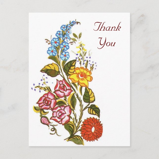 Ungersk blommigt vykort (Framsida)