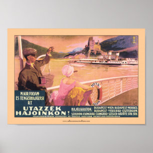 Ungersk Danube färjaaffisch Poster