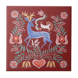 Ungersk folkart kakelplatta