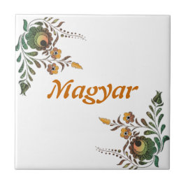 Ungersk folkart kakelplatta