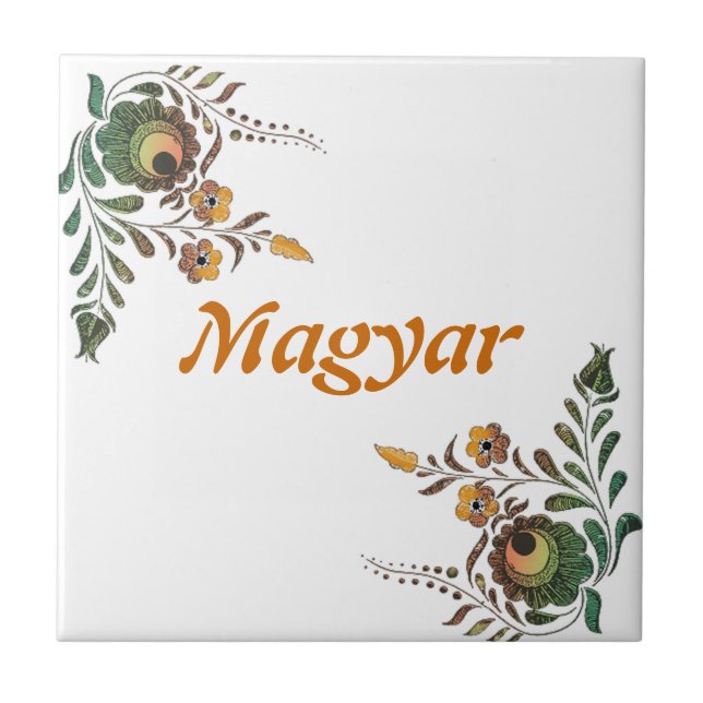 Ungersk folkart kakelplatta (Framsidan)