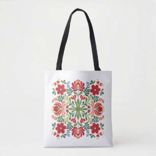 Ungersk folkdesign Red and Rosa Tygkasse