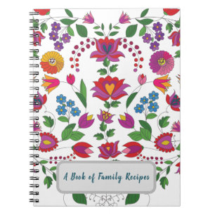 Ungersk Folklig Blommig Familje Receptbok Anteckningsbok