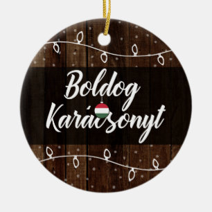 Ungersk god jul Boldog Karácsonyt Julgransprydnad Keramik