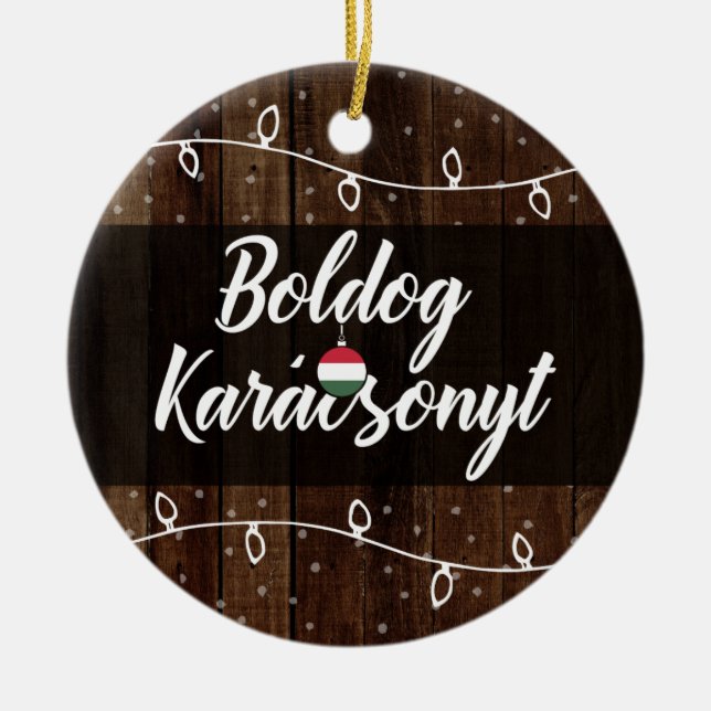 Ungersk god jul Boldog Karácsonyt Julgransprydnad Keramik (Framsidan)