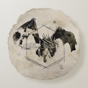 Ungersk Horntail drake Rund Kudde