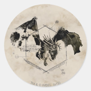 Ungersk Horntail drake Runt Klistermärke