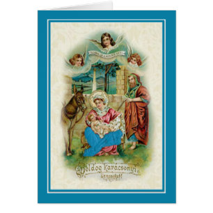 Ungersk julNativity för vintage OBS Kort