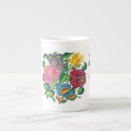 Ungersk lantlig blommor benporslin mugg