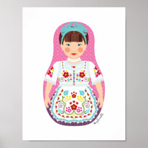 Ungersk Matryoshka-affisch Poster