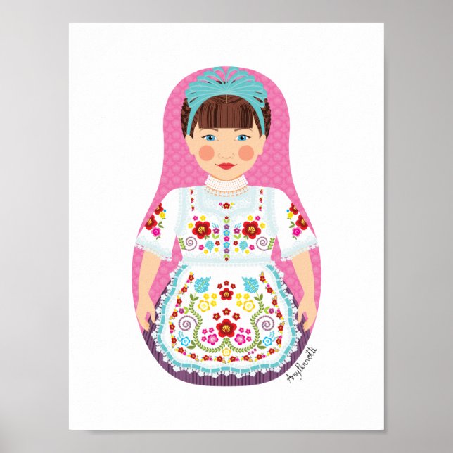 Ungersk Matryoshka-affisch Poster (Framsidan)
