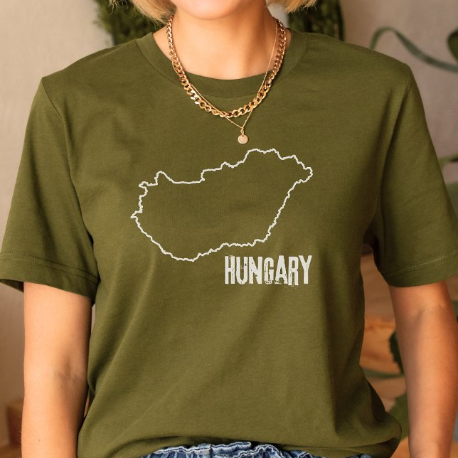 Ungersk slutlinje Land Karta Gräns T Shirt (Skapare uppladdad)