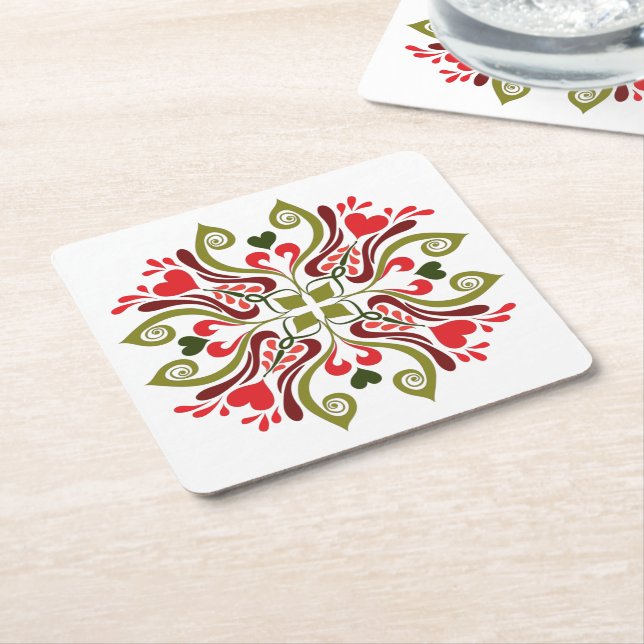 Ungersk tulpan blomster motiv underlägg papper kvadrat (Vinklad)