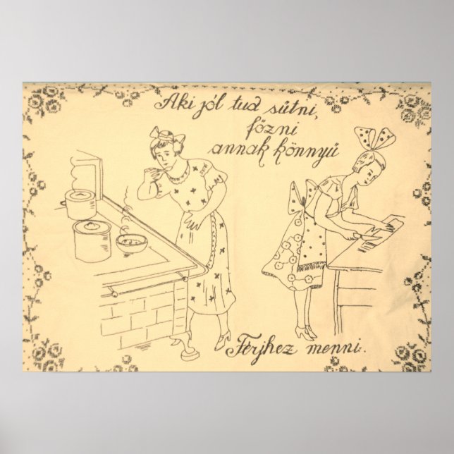 Ungersk väggdesign i trasa poster (Framsidan)