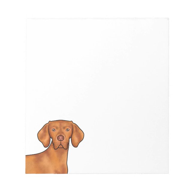 Ungersk Vizsla Cute Tecknad Pointer Hund Head Anteckningsblock (Framsida)