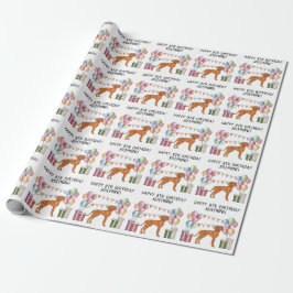 Ungersk Vizsla Färgglatt Pastell Glad Födelsedag Presentpapper
