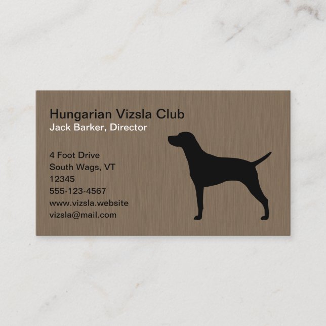 Ungersk Vizsla Hund Silhuett Visitkort (Framsida)