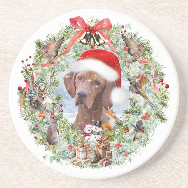 Ungersk Vizsla-julkrans Underlägg (Framsidan)