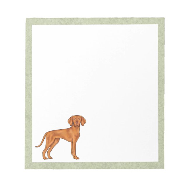 Ungersk Vizsla Pointer Hund Söt Tecknad Hund Anteckningsblock (Framsida)