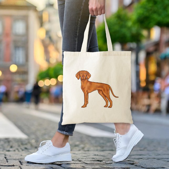Ungersk Vizsla Pointer Hund Söt Tecknad Hundvalp Tygkasse (Please note: This image is a digital mockup. The product may not be in scale.)