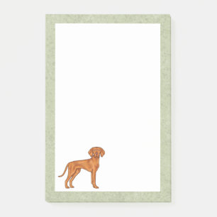 Ungersk Vizsla Pointer Hund Tecknad Illustration Post-it Block