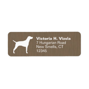 Ungersk Vizsla Silhouette-Returadress Returadress Etikett
