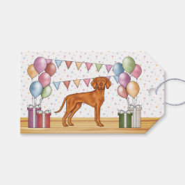 Ungersk Vizsla Söt Hund Pastell Glad Födelsedag Presentetikett