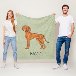 Ungersk Vizsla Söt Pointer Hund Med Namn Grön Fleecefilt